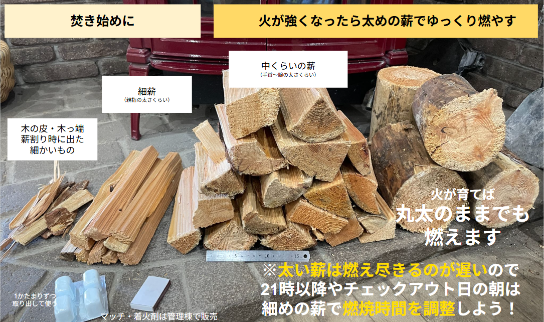 スウィートグラスは薪無料・使い放題！宿泊すればするほど山がきれいに 