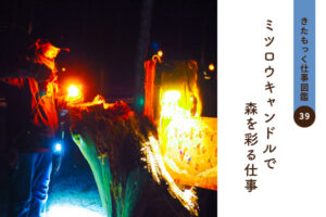 <span>きたもっく仕事図鑑39</span><br>ミツロウキャンドルで森を彩る仕事